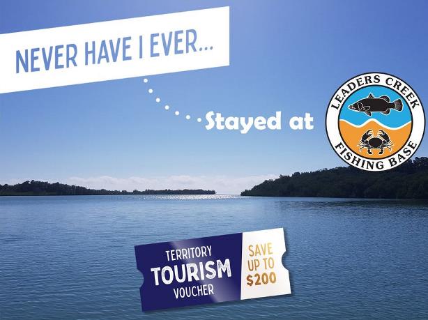 Image may contain: ocean, water and outdoor, text that says 'NEVER HAVE EVER... .Stayed at LEADERS CRET FISHING BASE SAVE UPTO $200 TERRITORY TOURISM VOUCHER'